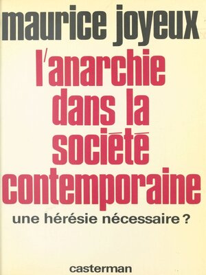 cover image of L'anarchie dans la société contemporaine